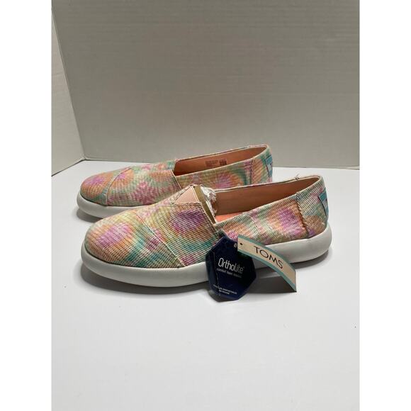 NEW Toms Womens Alpargata Mallow Candy Pink Tie Dye Crochet 8.5 - Picture 1 of 7